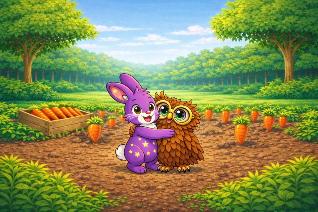 Zbrčkani zeko i vrt mrkvi